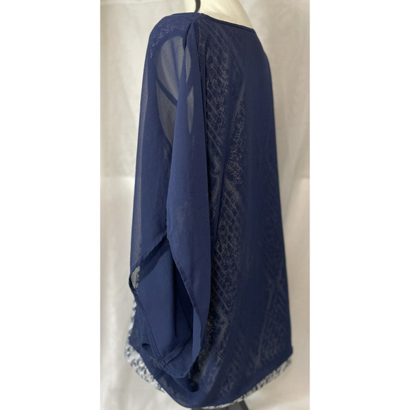 Merric Women's Size 14 Tunic Geometric Sheer Overlay Sleeveless Lightweight - Picture 4 of 7